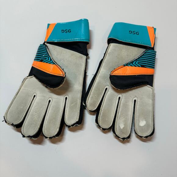 DSG Avon Keeper Gloves Goalie Goalkeeper Size 7 Orange Blue - Picture 2 of 6